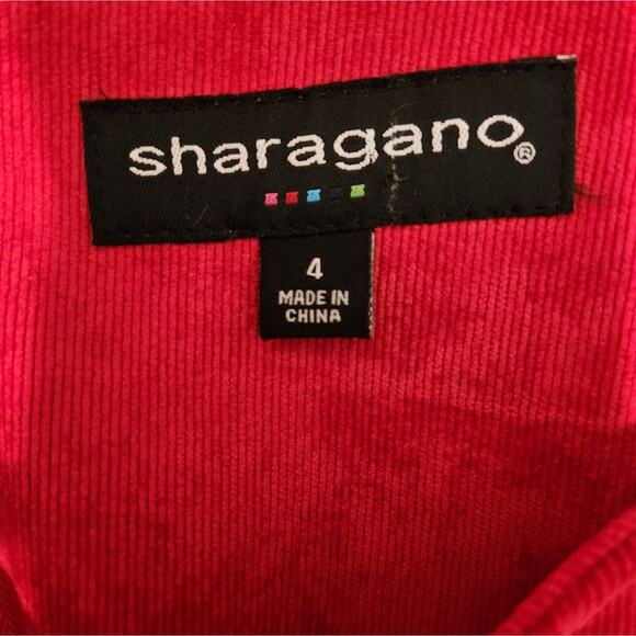 Nwt Sharagano Red Corduroy Cap Sleeve Sheath Dress 4 - Picture 6 of 7